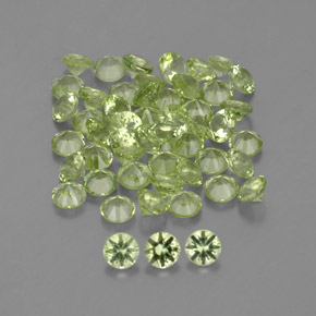 Pedras preciosas de peridoto verde natural de 1,47 ct, corte redondo, VVS-VS