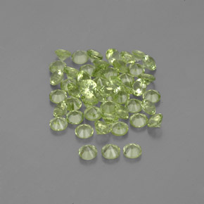Pedras preciosas de peridoto verde natural de 1,47 ct, corte redondo, VVS-VS
