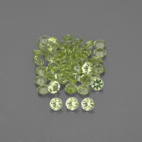 Pedras preciosas de peridoto verde natural de  ct, corte redondo, VVS-VS