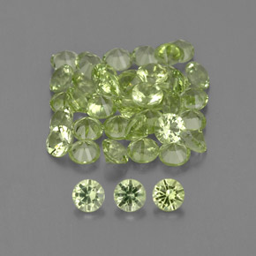 Pedras preciosas de peridoto verde natural de  ct, corte redondo, VVS-VS