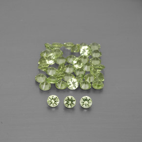Pedras preciosas de peridoto verde natural de  ct, corte redondo, VVS-VS