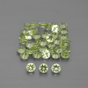 Pedras preciosas de peridoto verde natural de  ct, corte redondo, VVS-VS