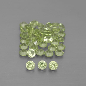 Pedras preciosas de peridoto verde natural de  ct, corte redondo, VVS-VS