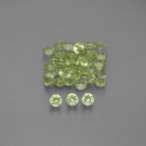 Pedras preciosas de peridoto verde natural de  ct, corte redondo, VVS-VS