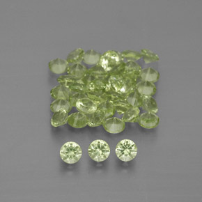 Pedras preciosas de peridoto verde natural de  ct, corte redondo, VVS-VS