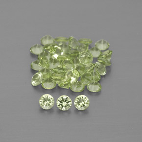 Pedras preciosas de peridoto verde natural de  ct, corte redondo, VVS-VS