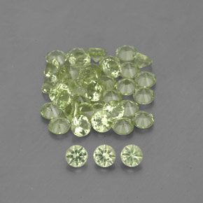 Pedras preciosas de peridoto verde natural de 1,46 ct, corte redondo, VVS-VS