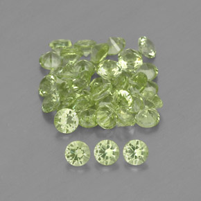 Pedras preciosas de peridoto verde natural de  ct, corte redondo, VVS-VS
