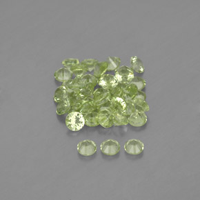 Pedras preciosas de peridoto verde natural de  ct, corte redondo, VVS-VS