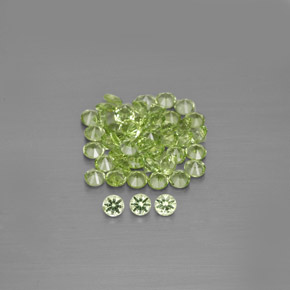 Pedras preciosas de peridoto verde natural de  ct, corte redondo, VVS-VS