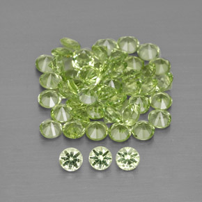 Pedras preciosas de peridoto verde natural de  ct, corte redondo, VVS-VS