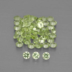 Pedras preciosas de peridoto verde natural de 1,48 ct, corte redondo, VVS-VS