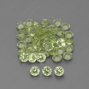 Pedras preciosas de peridoto verde natural de  ct, corte redondo, VVS-VS
