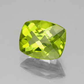 Peridoto verde natural 3,26ct, almofada cortada, VS-SI