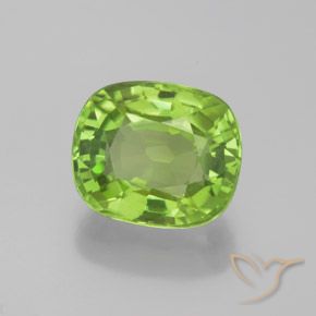Peridoto verde natural 2,16ct, almofada cortada, VS