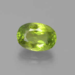 Peridoto verde natural 5,47ct, corte oval, VS