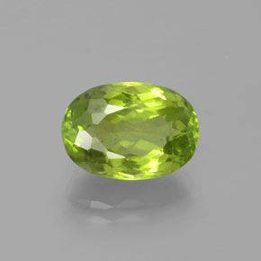 Peridoto verde natural 5,47ct, corte oval, VS