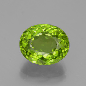 Peridoto verde natural 5,79ct, corte oval, VS