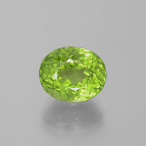 Peridoto Verde médio Natural 5.68ct, Corte Oval, VS