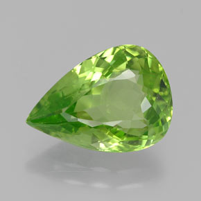 Peridoto verde natural 5,16ct, formato de pêra, VS