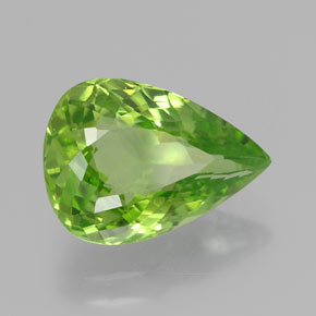 Peridoto verde natural 5,16ct, formato de pêra, VS