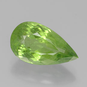 Peridoto verde natural 5,76ct, formato de pêra, VS-SI