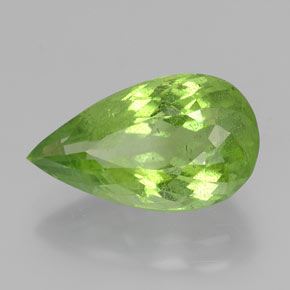 Peridoto verde natural 5,76ct, formato de pêra, VS-SI