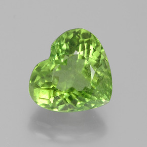 Peridoto verde natural 4,15ct, formato de coração, VS-SI