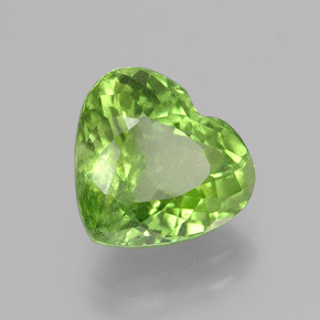 Peridoto verde natural 4,15ct, formato de coração, VS-SI