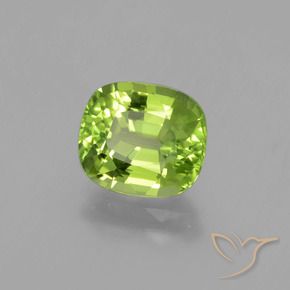 Peridoto verde vivo Natural 2.38ct, Almofada, VS