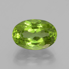 Peridoto verde natural 4,17ct, corte oval, VS