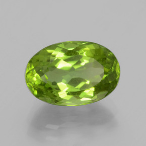 Peridoto verde natural 4,17ct, corte oval, VS
