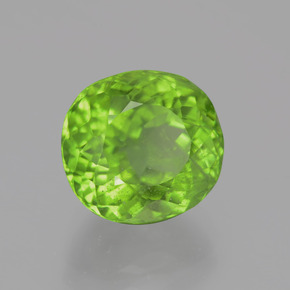 Peridoto verde natural 5,37ct, corte oval, VS-SI