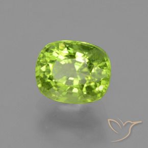 Peridoto Verde amarelado Natural 2.18ct, Almofada, VS