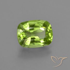 Peridoto verde vivo Natural 2.11ct, Almofada, VS