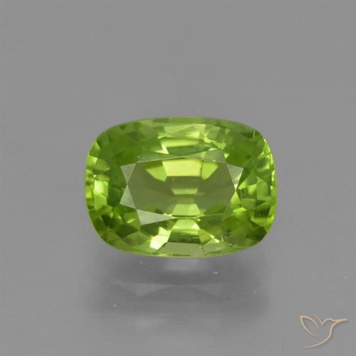 2.04ct Natural Verde amarelado Peridoto, Almofada, VS