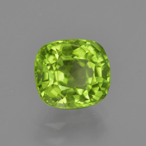 Peridoto verde natural 1,99ct, almofada cortada, VS