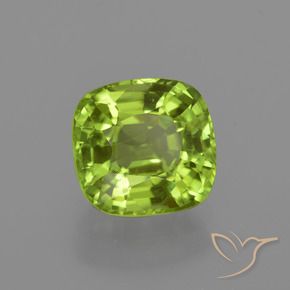 Peridoto Verde médio Natural 2.21ct, Almofada, VS