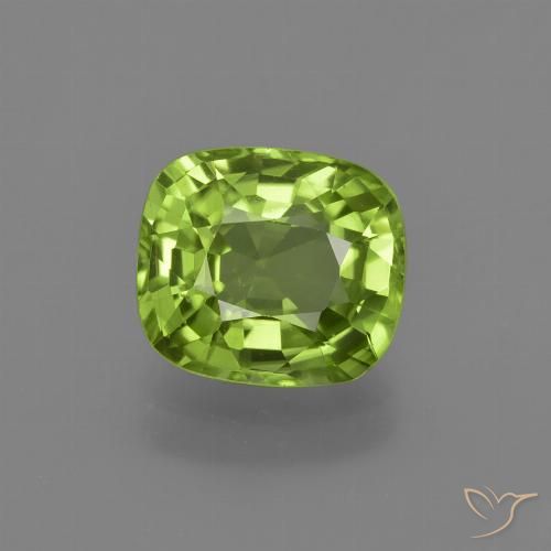 2.34ct Natural Verde amarelado Peridoto, Almofada, VS