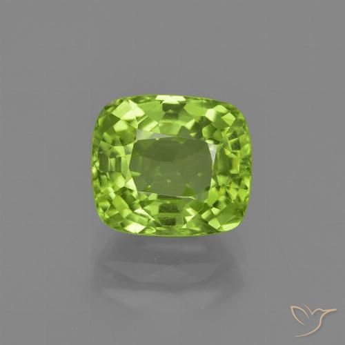 2.59ct Natural Verde amarelado Peridoto, Almofada, VS