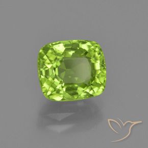 Peridoto Verde amarelado Natural 2.59ct, Almofada, VS