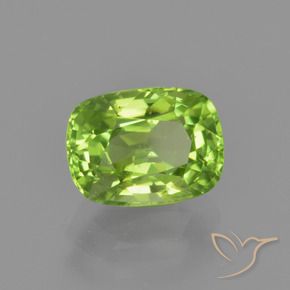 Peridoto verde vivo Natural 2.06ct, Almofada, VS