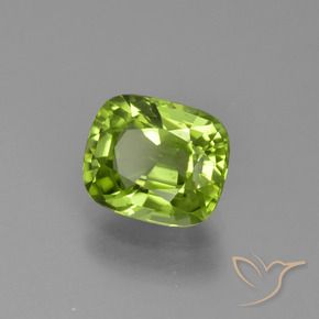 Peridoto verde vivo Natural 2.09ct, Almofada, VS