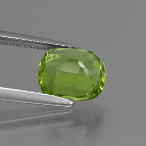 Peridoto verde natural 2,48ct, almofada cortada, VS