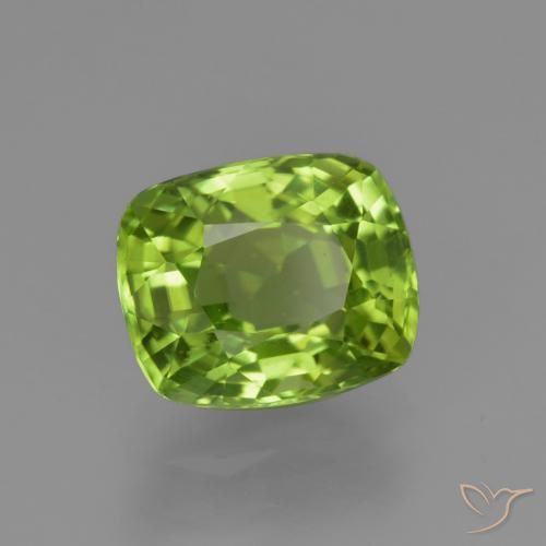 Peridoto verde vivo Natural 1.97ct, Almofada, VS