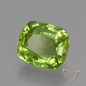 Peridoto Verde médio Natural 2.62ct, Almofada, VS