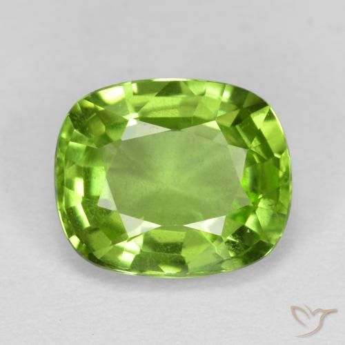 2.13ct Natural Verde amarelado Peridoto, Almofada, VS