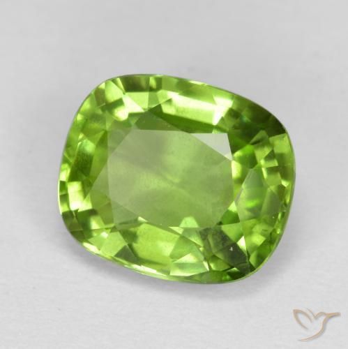Peridoto Verde amarelado Natural 2.13ct, Almofada, VS