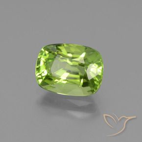 Peridoto verde vivo Natural 2.05ct, Almofada, VVS-VS