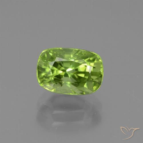 2.00ct Natural Verde amarelado Peridoto, Almofada, VS
